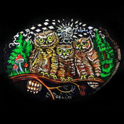 Three Great Horned Owlets