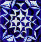 "Eban" Fence, 4 x 4 inches Acrylics on Canvas with 1.5 inche painted sides. Ready to hang!